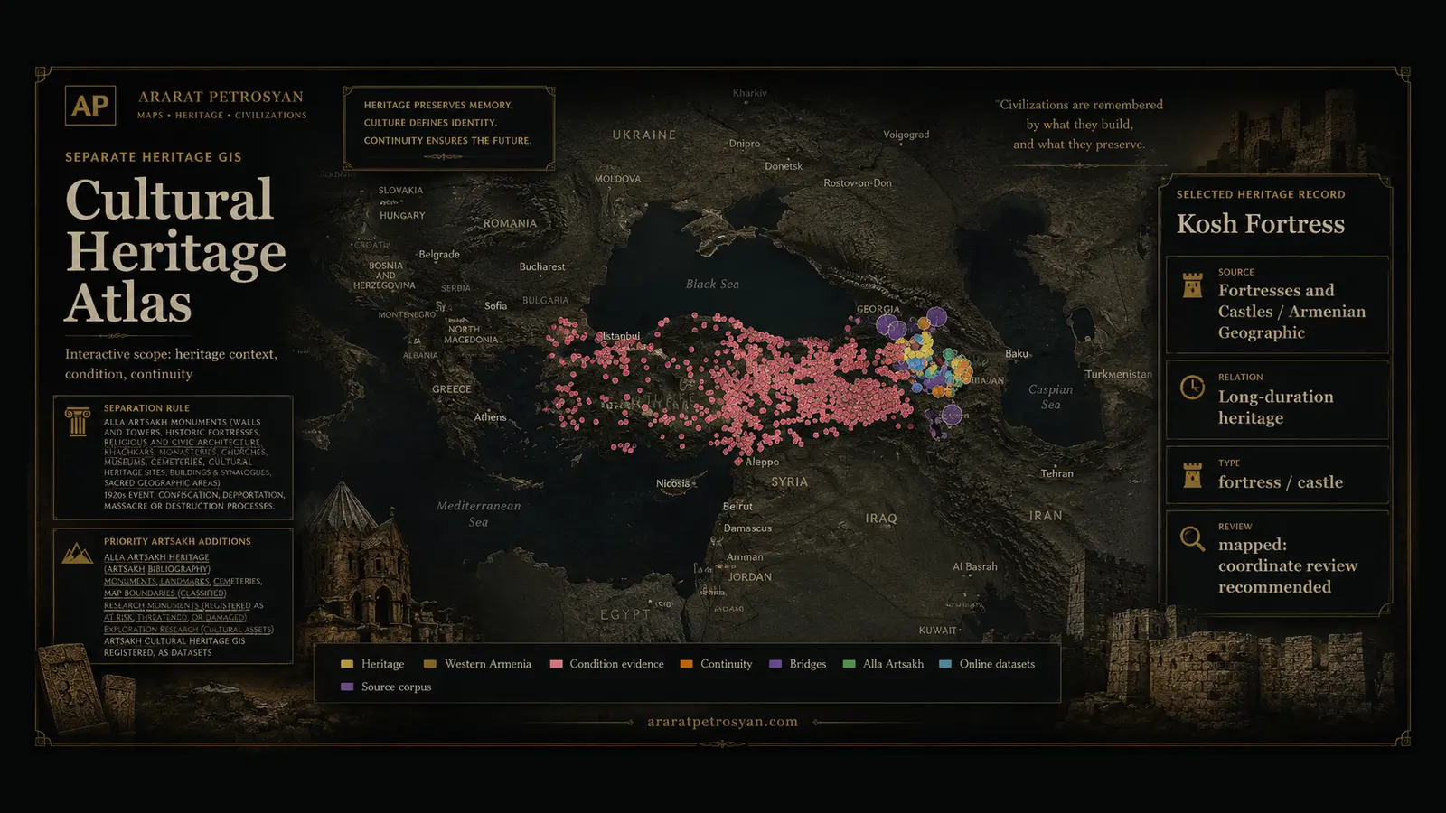 Armenian Cultural Heritage Atlas map preview
