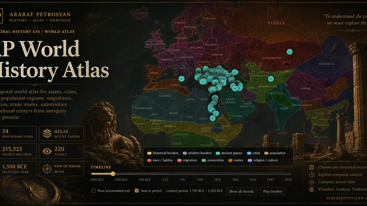 AP World History Atlas historical map interface